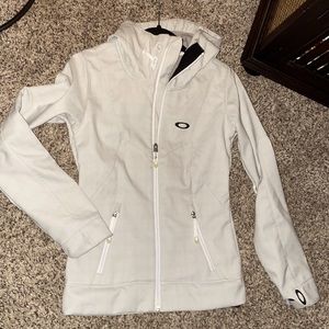 Unique OAKLEY Women's Jacket Light Gray Water Resistant Inner fleece Size XS
